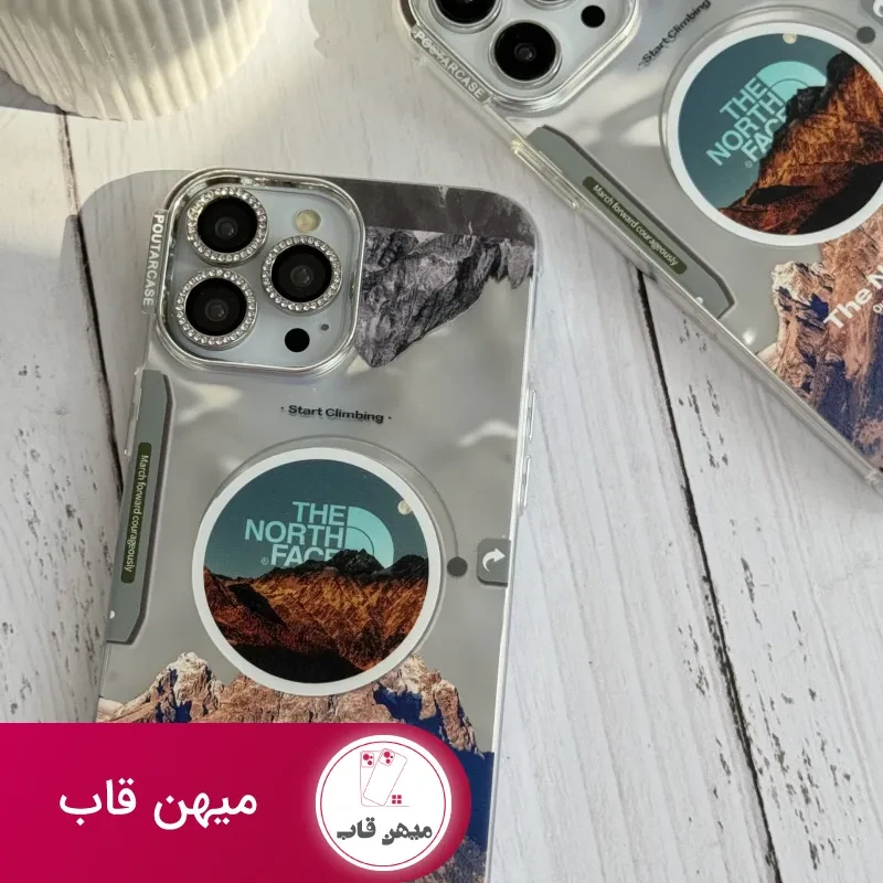 قاب موبایل آیفون موزیکال نورث فیس ( The North face ) کرومی