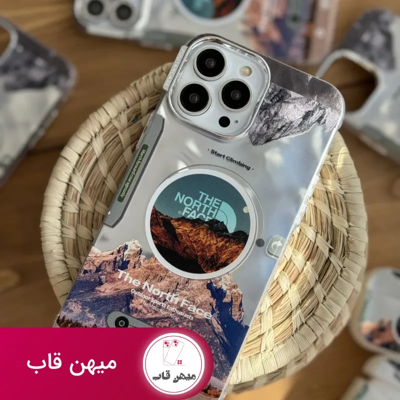 قاب موبایل آیفون موزیکال نورث فیس ( The North face ) کرومی
