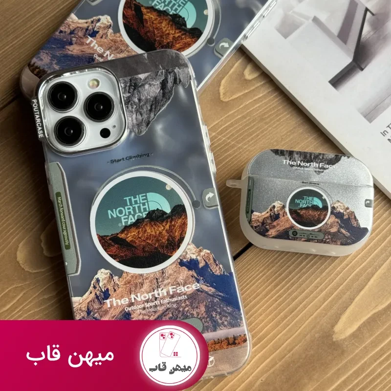 قاب موبایل آیفون موزیکال نورث فیس ( The North face ) کرومی