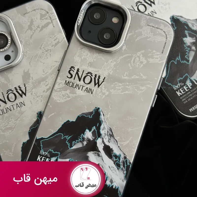 قاب موبایل آیفون نورث فیس ( The North face ) برفی محافظ دوربین استندشو