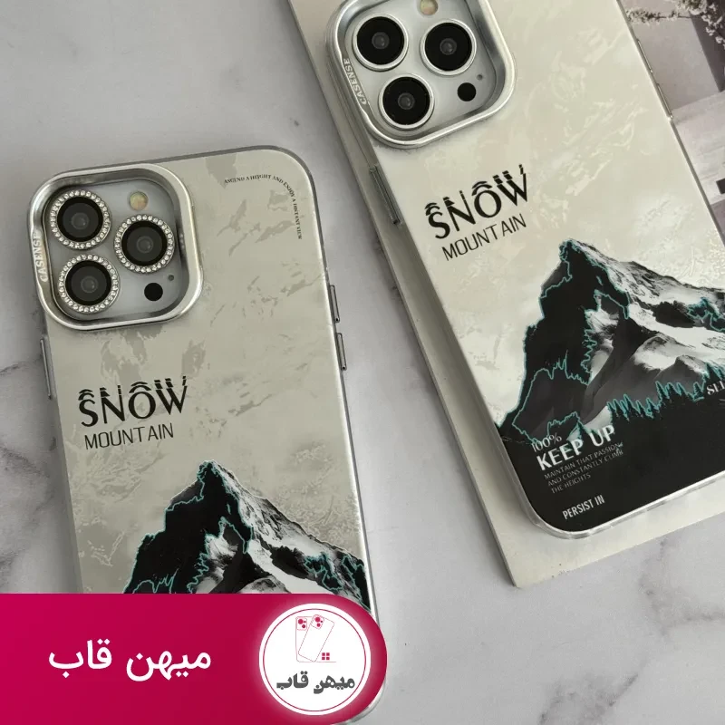 قاب موبایل آیفون نورث فیس ( The North face ) برفی محافظ دوربین استندشو