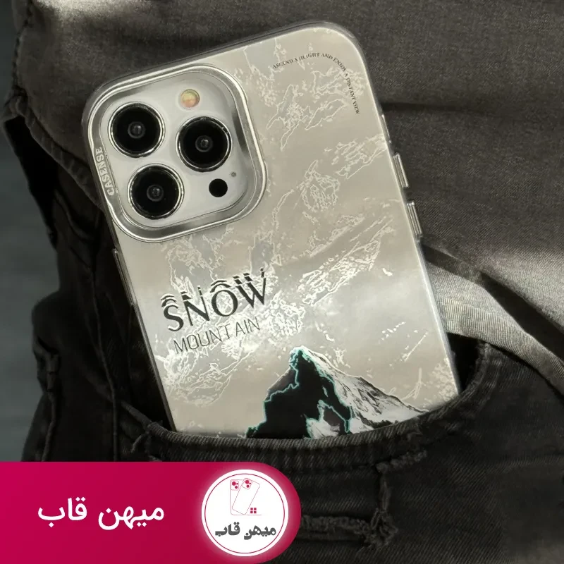 قاب موبایل آیفون نورث فیس ( The North face ) برفی محافظ دوربین استندشو