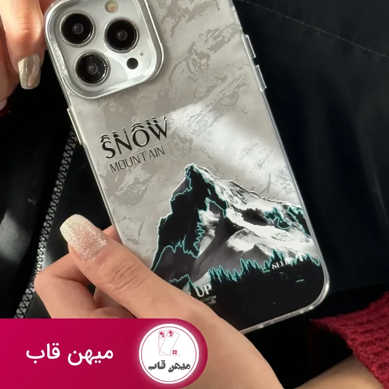 قاب موبایل آیفون نورث فیس ( The North face ) برفی محافظ دوربین استندشو