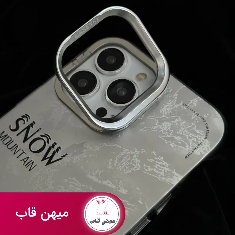 قاب موبایل آیفون نورث فیس ( The North face ) برفی محافظ دوربین استندشو