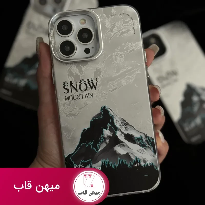 قاب موبایل آیفون نورث فیس ( The North face ) برفی محافظ دوربین استندشو