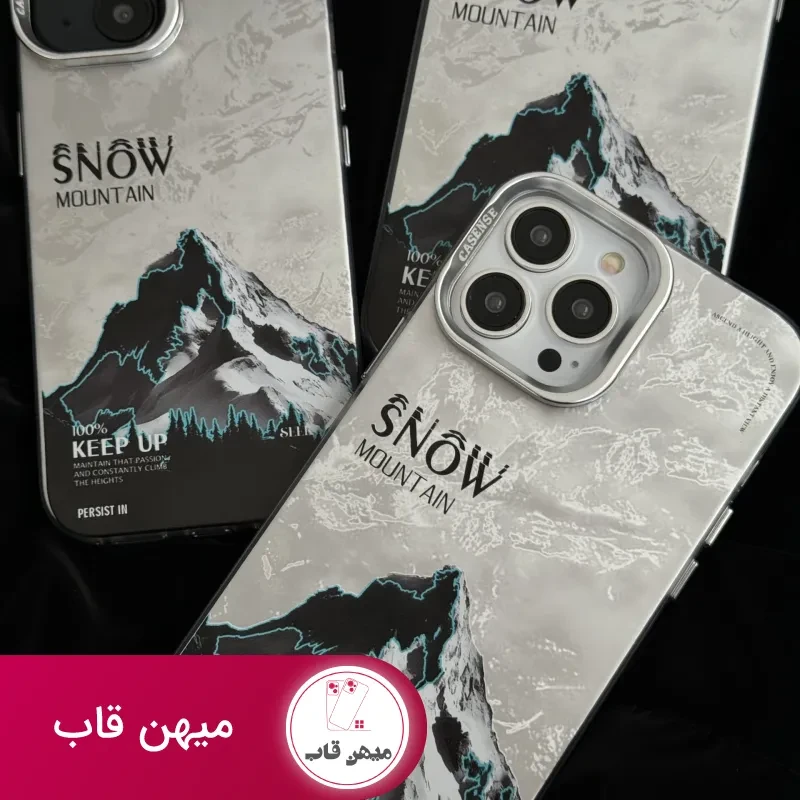 قاب موبایل آیفون نورث فیس ( The North face ) برفی محافظ دوربین استندشو