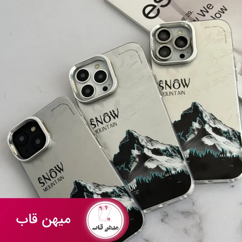 قاب موبایل آیفون نورث فیس ( The North face ) برفی محافظ دوربین استندشو