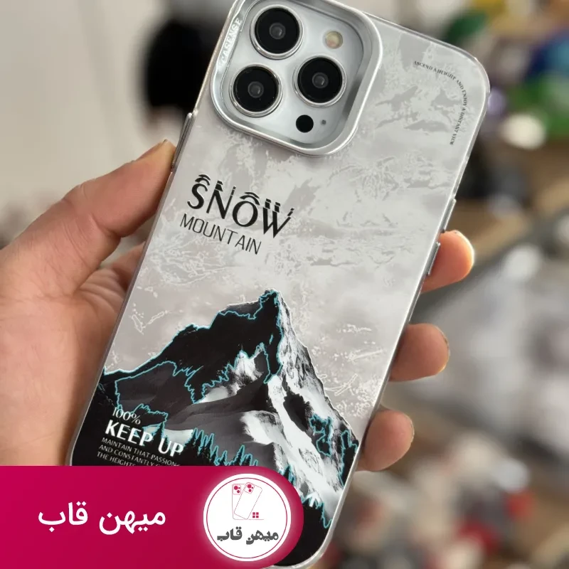 قاب موبایل آیفون نورث فیس ( The North face ) برفی محافظ دوربین استندشو