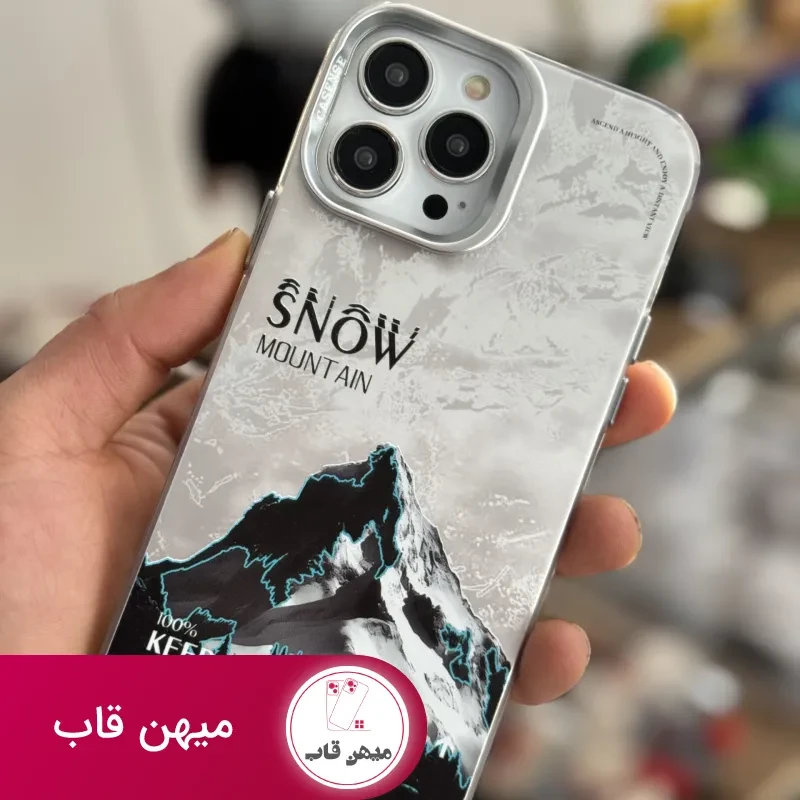 قاب موبایل آیفون نورث فیس ( The North face ) برفی محافظ دوربین استندشو