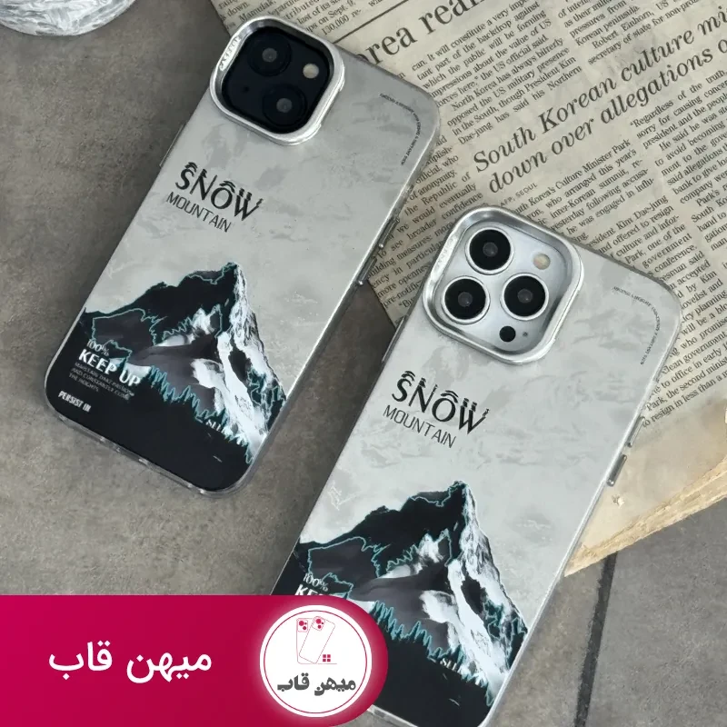 قاب موبایل آیفون نورث فیس ( The North face ) برفی محافظ دوربین استندشو