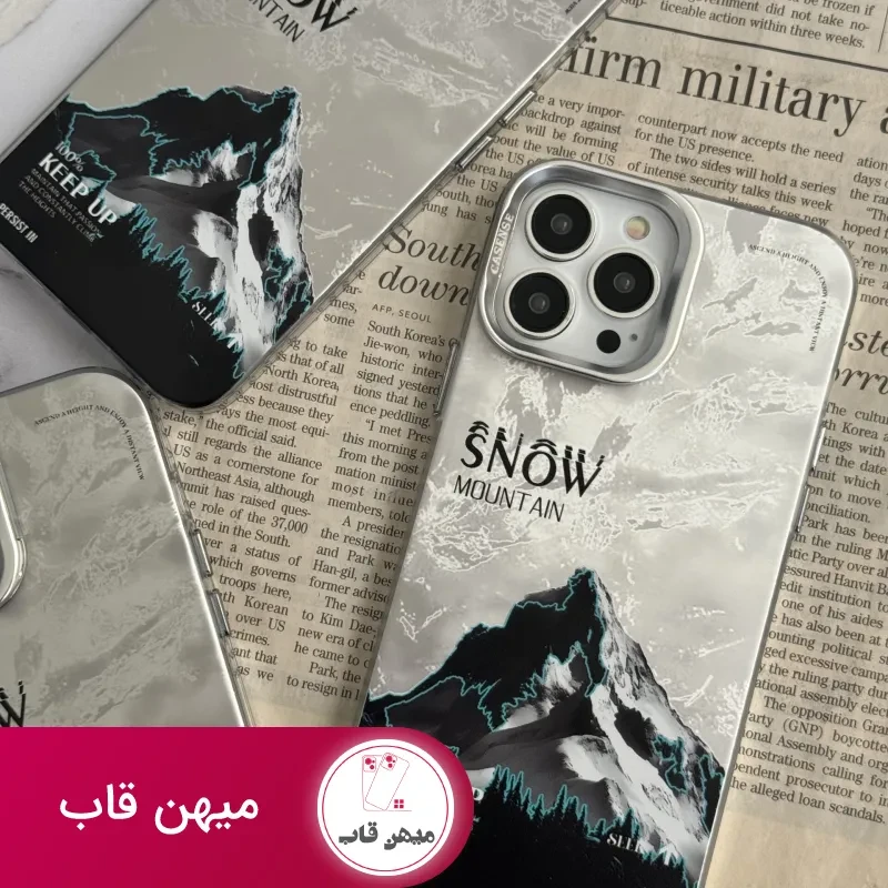 قاب موبایل آیفون نورث فیس ( The North face ) برفی محافظ دوربین استندشو