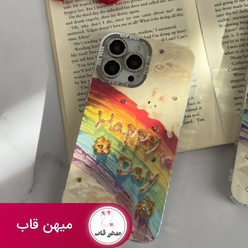 قاب موبایل آیفون خرگوش رنگین کمانی