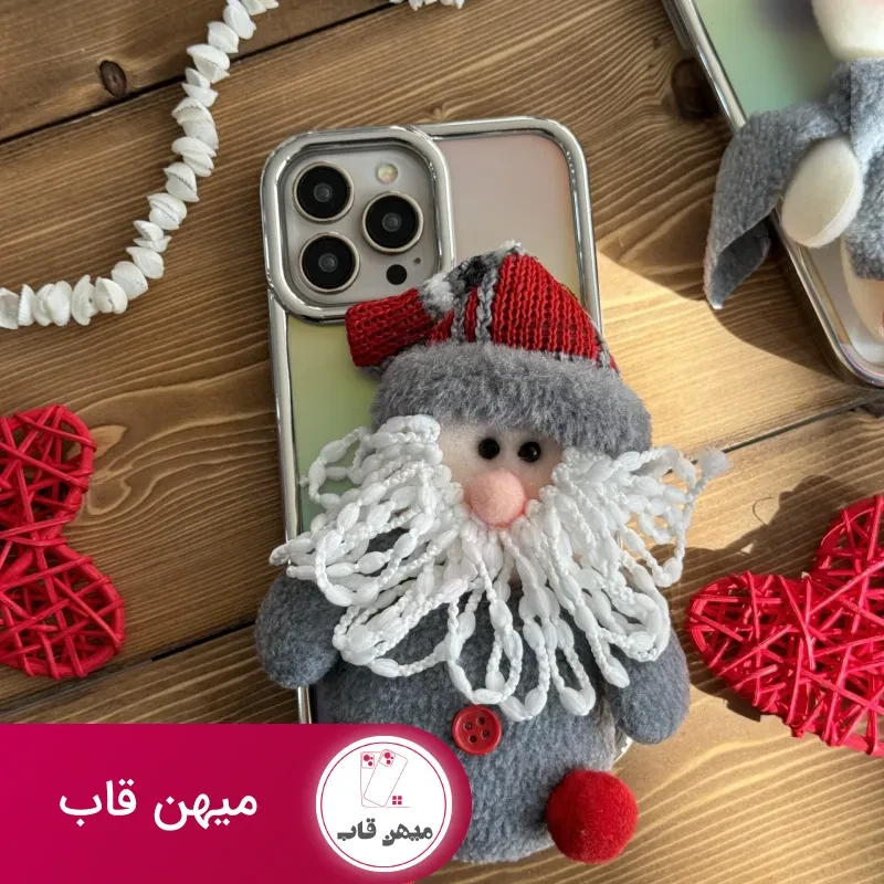 قاب موبایل آیفون کریسمسی آدم برفی و بابانوئل