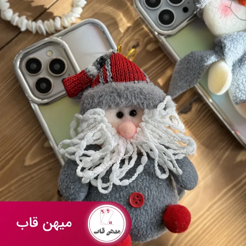 قاب موبایل آیفون کریسمسی آدم برفی و بابانوئل