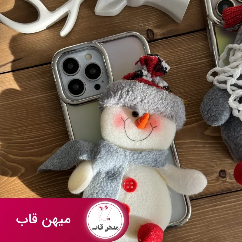 قاب موبایل آیفون کریسمسی آدم برفی و بابانوئل