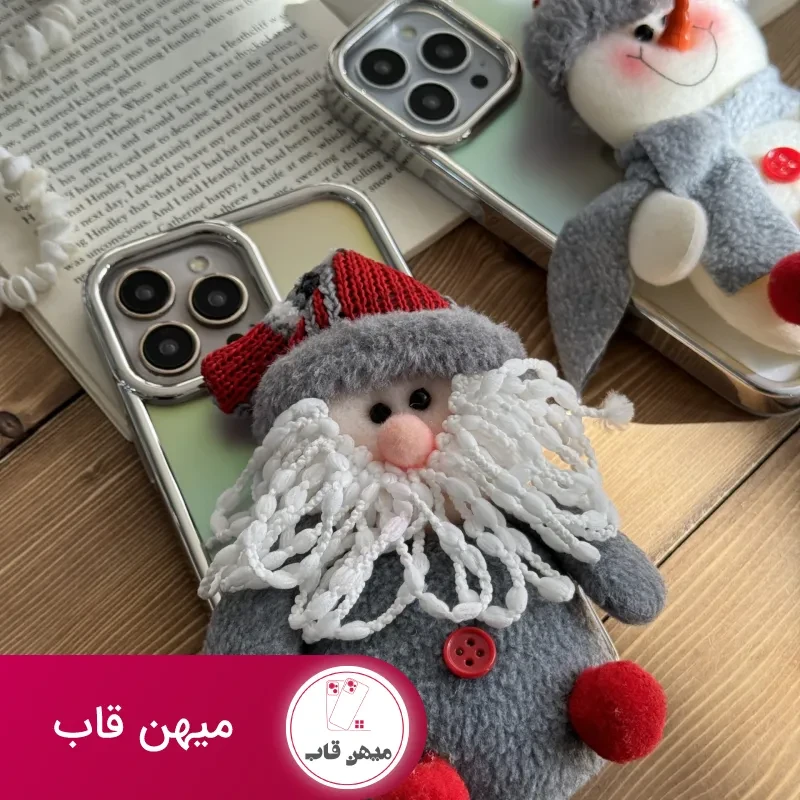 قاب موبایل آیفون کریسمسی آدم برفی و بابانوئل