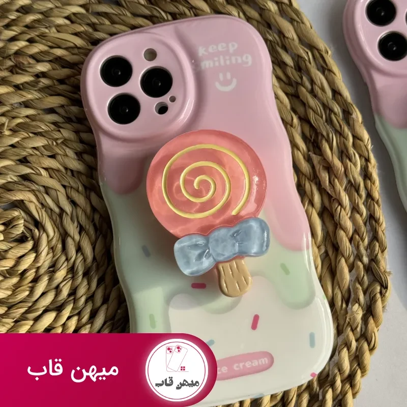 قاب موبایل آیفون شکلات کندی + پاپسوکت آبنبات