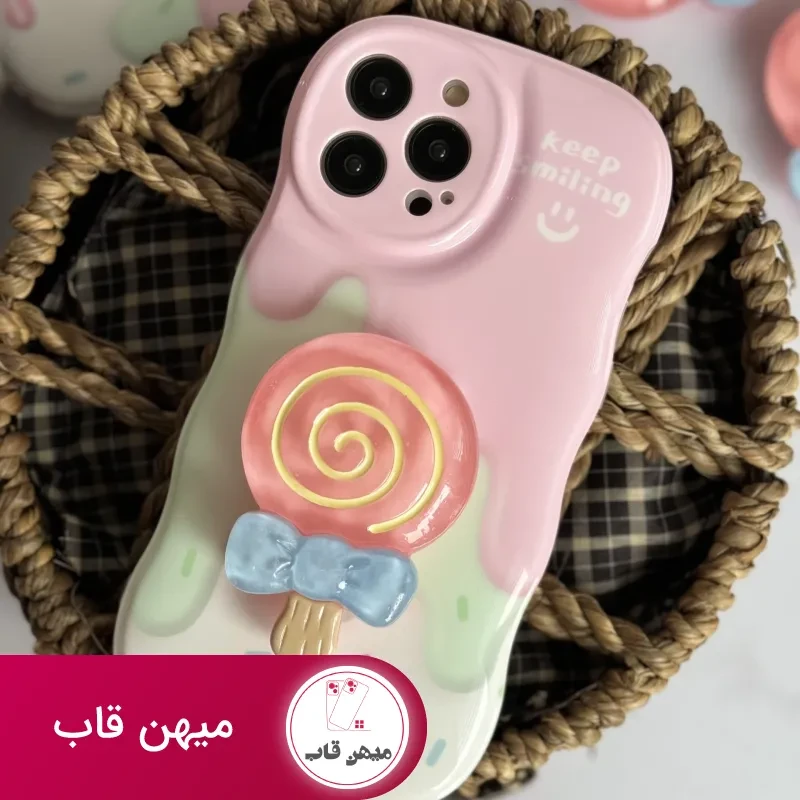 قاب موبایل آیفون شکلات کندی + پاپسوکت آبنبات