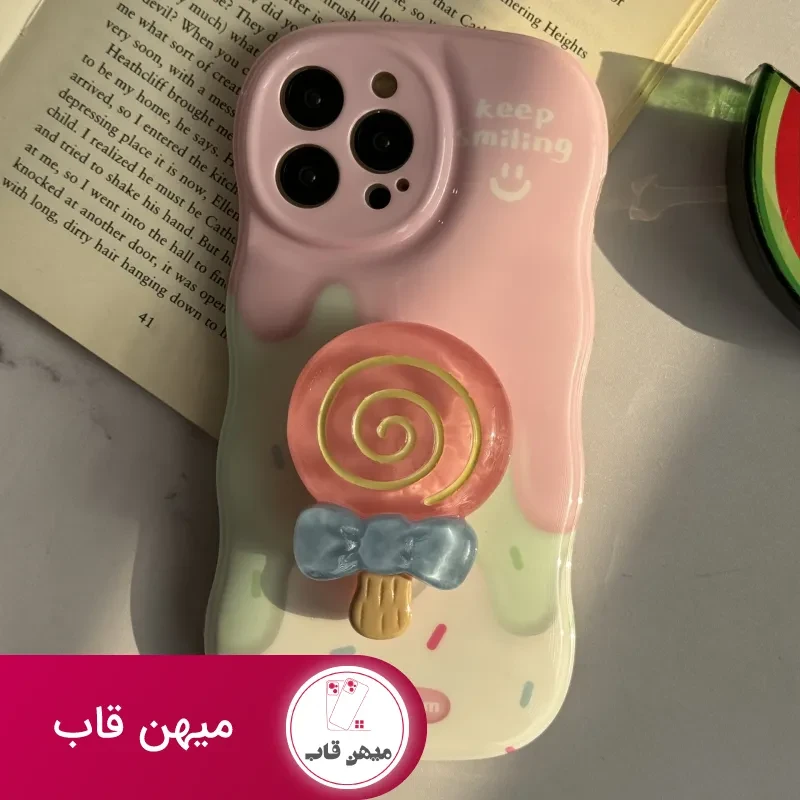 قاب موبایل آیفون شکلات کندی + پاپسوکت آبنبات