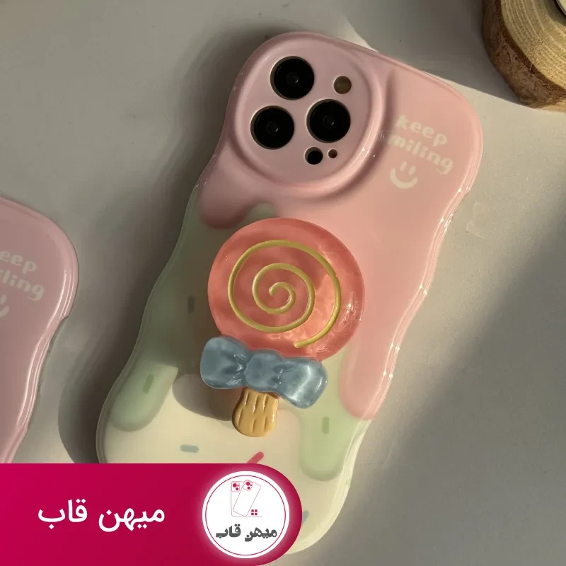 قاب موبایل آیفون شکلات کندی + پاپسوکت آبنبات