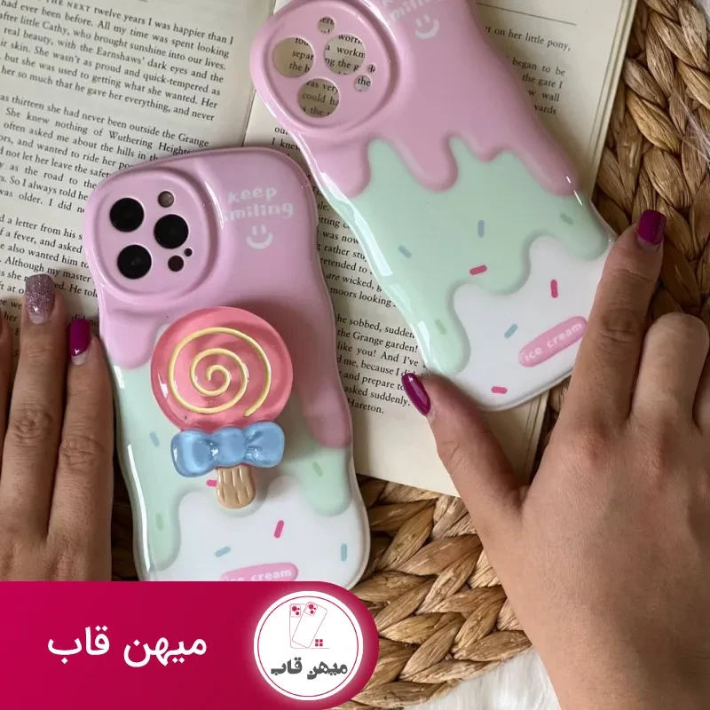 قاب موبایل آیفون شکلات کندی + پاپسوکت آبنبات