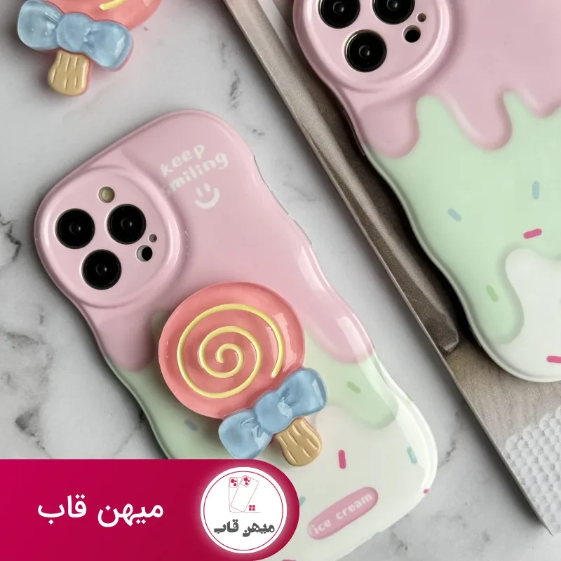 قاب موبایل آیفون شکلات کندی + پاپسوکت آبنبات