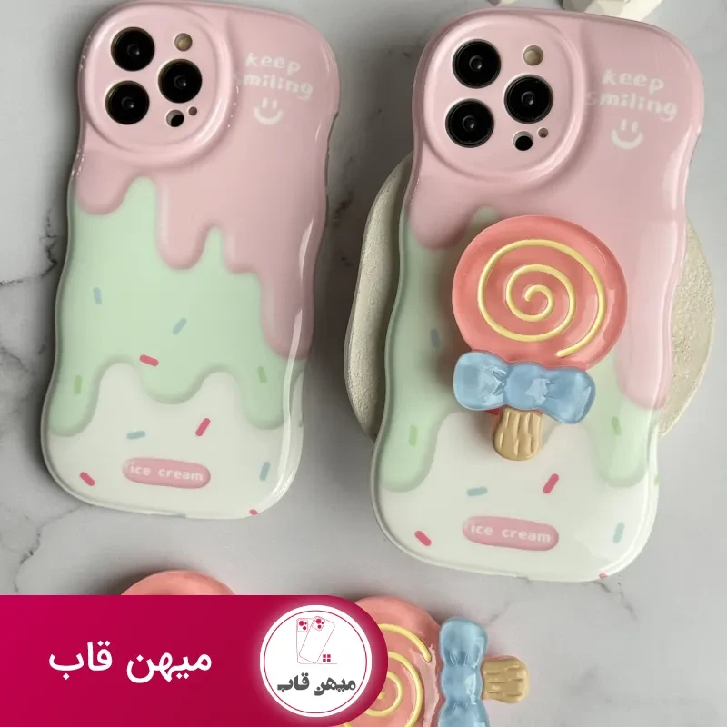 قاب موبایل آیفون شکلات کندی + پاپسوکت آبنبات