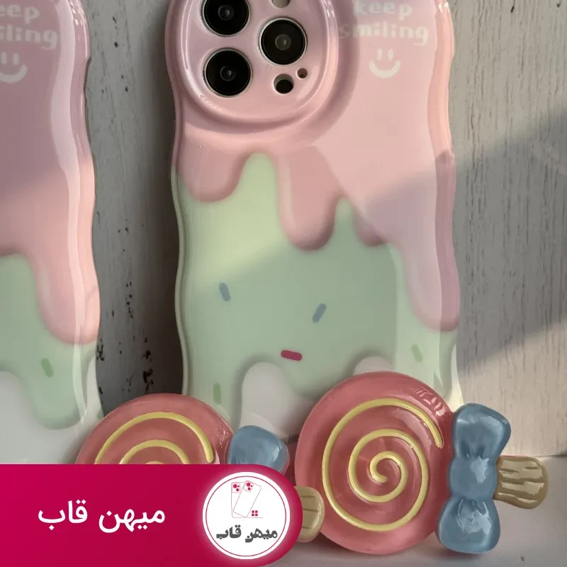 قاب موبایل آیفون شکلات کندی + پاپسوکت آبنبات