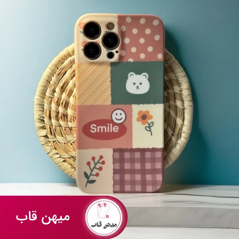 قاب موبایل آیفون شاخه گل ارغوانی محافظ لنزدار