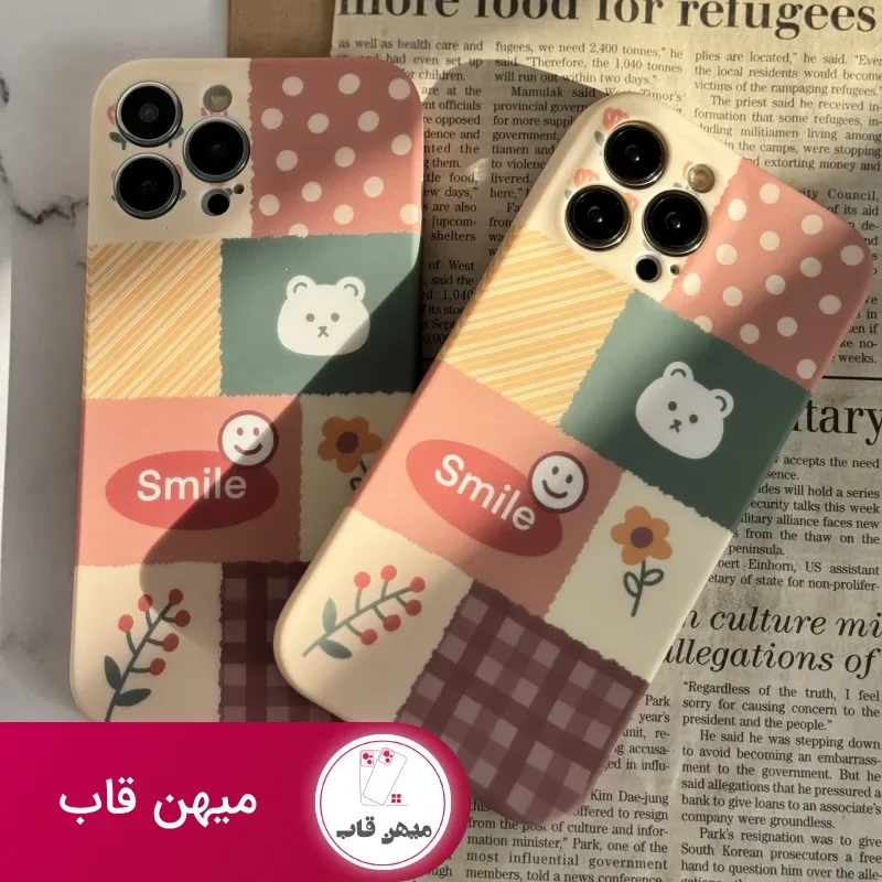 قاب موبایل آیفون شاخه گل ارغوانی محافظ لنزدار