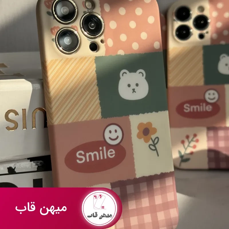 قاب موبایل آیفون شاخه گل ارغوانی محافظ لنزدار