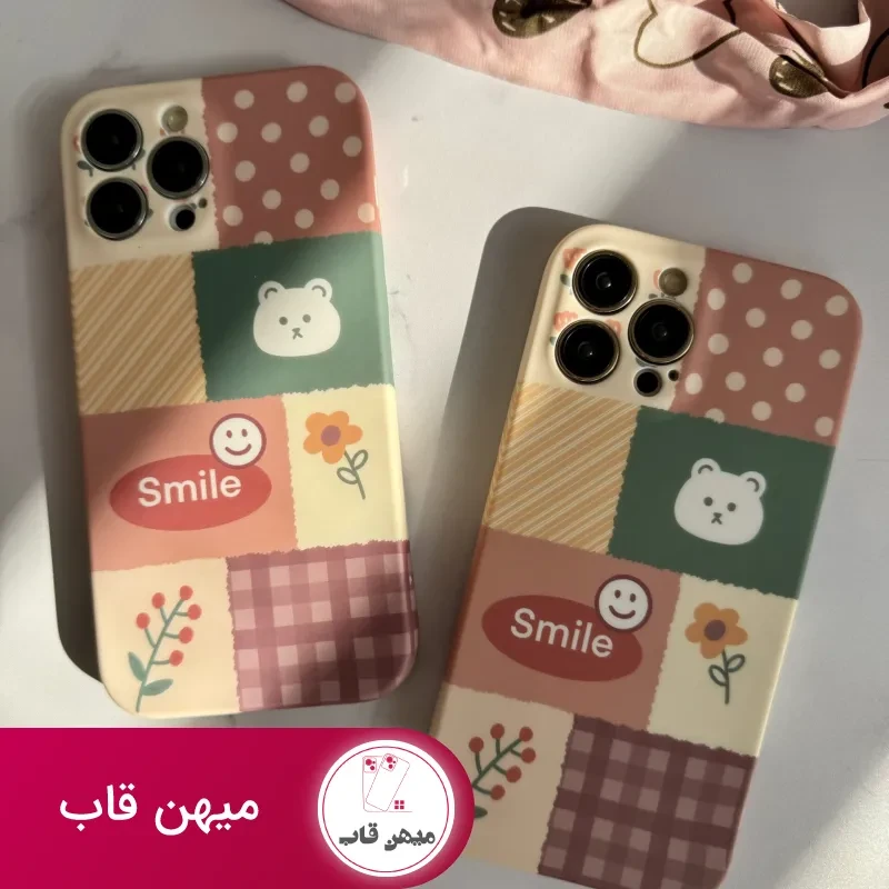 قاب موبایل آیفون شاخه گل ارغوانی محافظ لنزدار