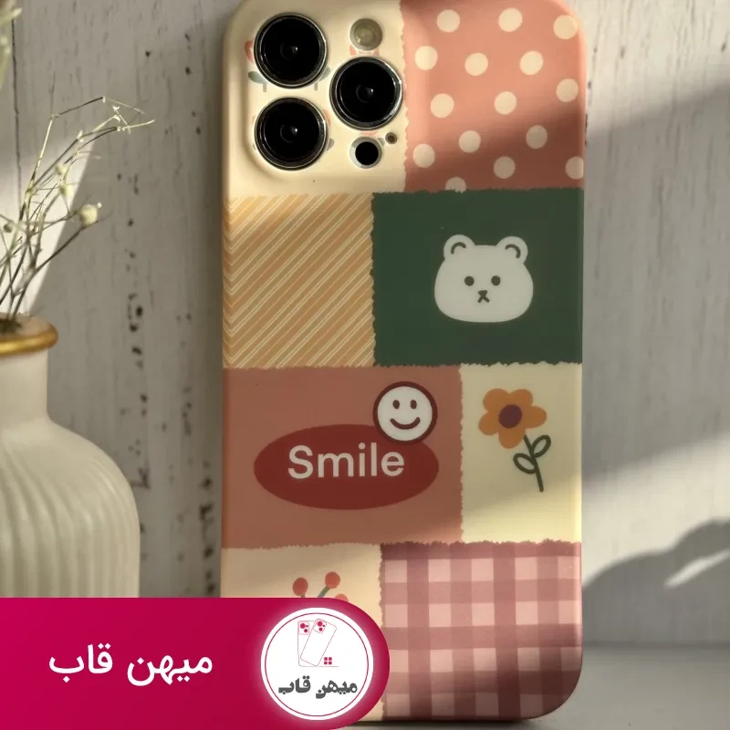 قاب موبایل آیفون شاخه گل ارغوانی محافظ لنزدار