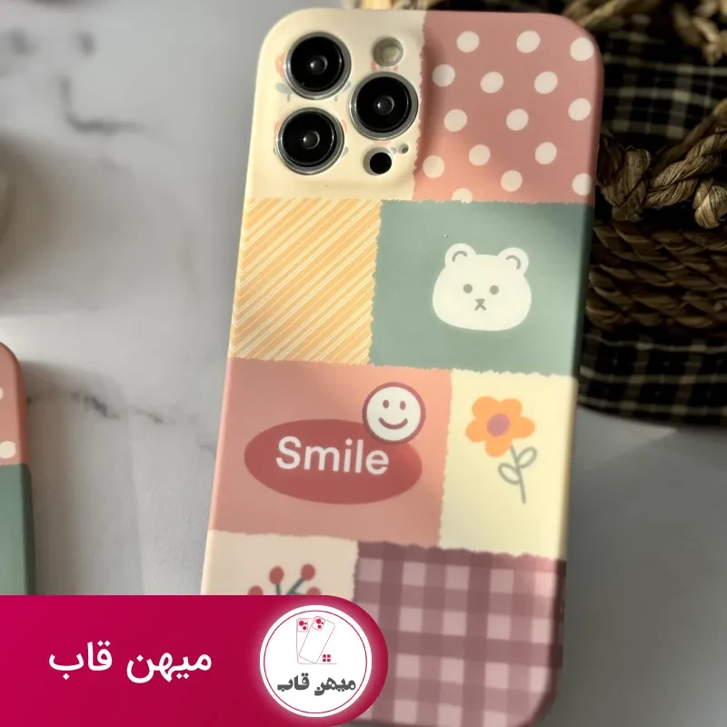 قاب موبایل آیفون شاخه گل ارغوانی محافظ لنزدار