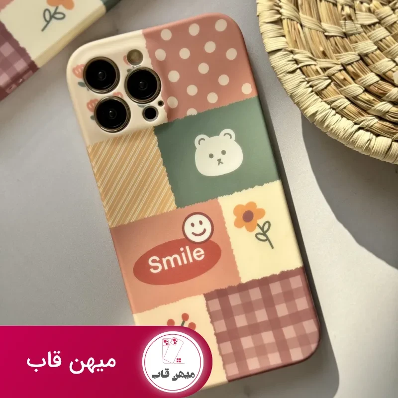 قاب موبایل آیفون شاخه گل ارغوانی محافظ لنزدار