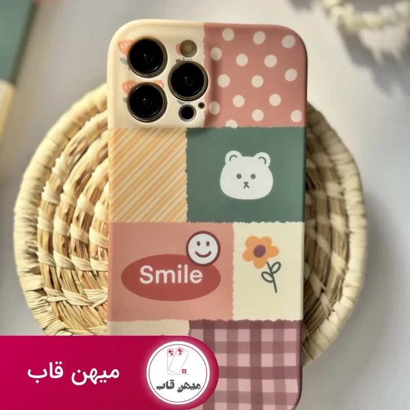 قاب موبایل آیفون شاخه گل ارغوانی محافظ لنزدار