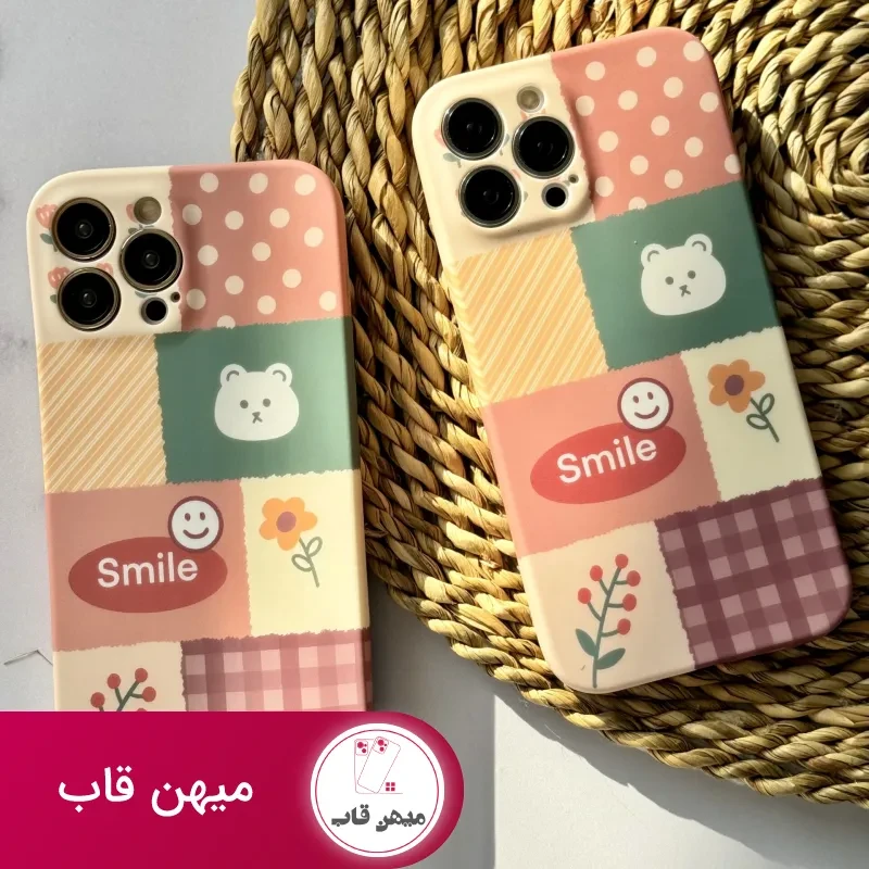 قاب موبایل آیفون شاخه گل ارغوانی محافظ لنزدار