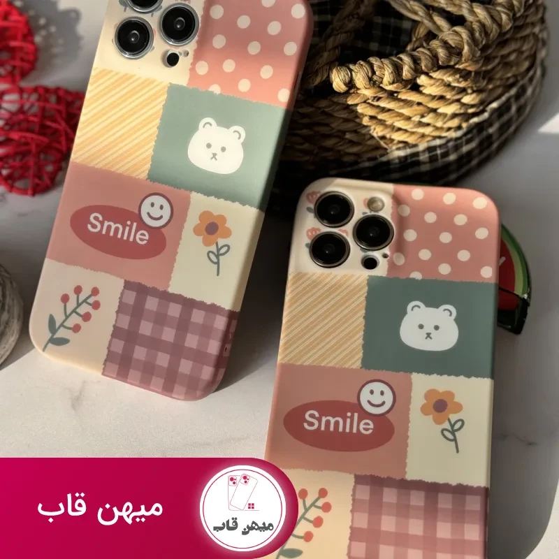 قاب موبایل آیفون شاخه گل ارغوانی محافظ لنزدار