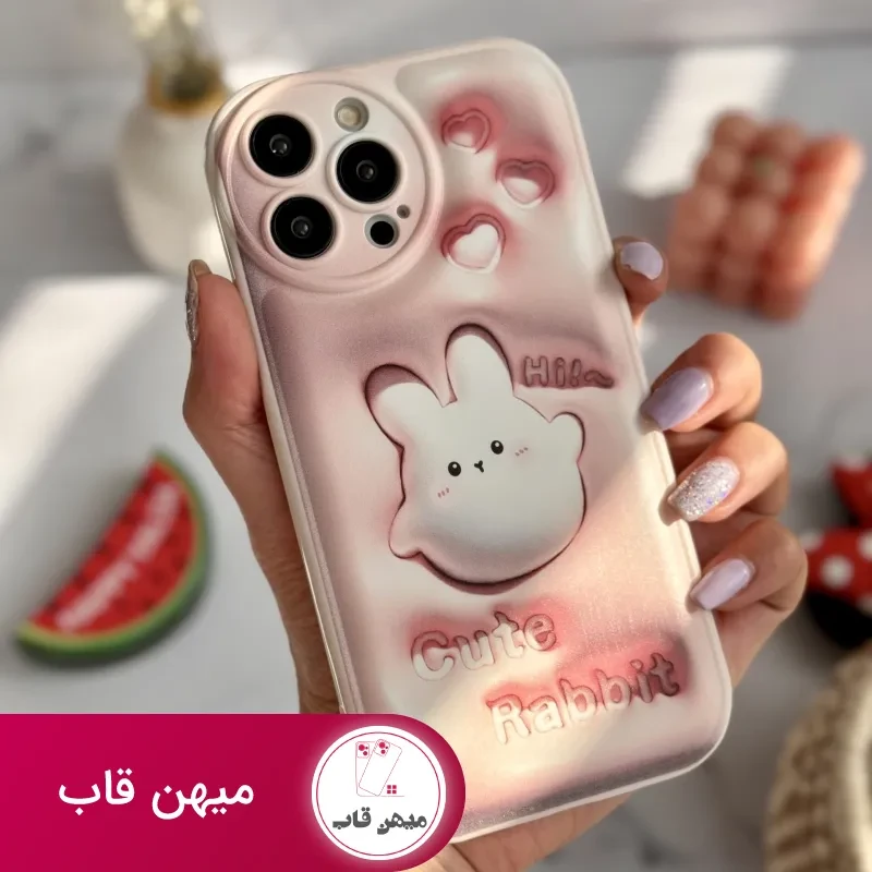 قاب موبایل آیفون شکار خرگوش سه بعدی محافظ لنزدار