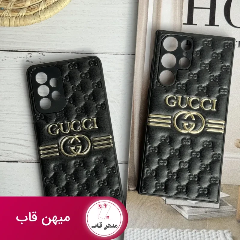 قاب موبایل سامسونگ گوچی بالشتی چرمی داغ