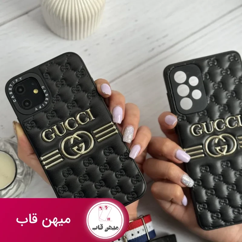 قاب موبایل سامسونگ گوچی بالشتی چرمی داغ