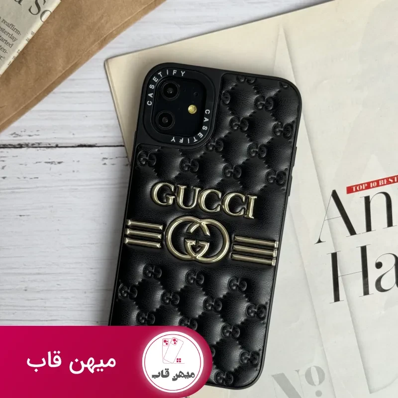 قاب موبایل سامسونگ گوچی بالشتی چرمی داغ