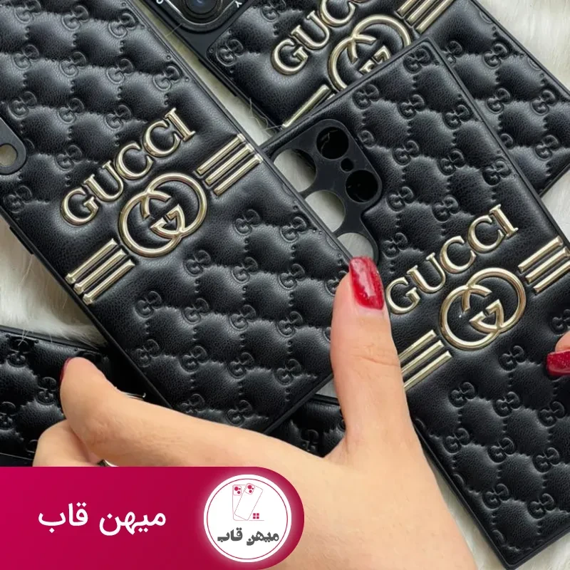 قاب موبایل سامسونگ گوچی بالشتی چرمی داغ