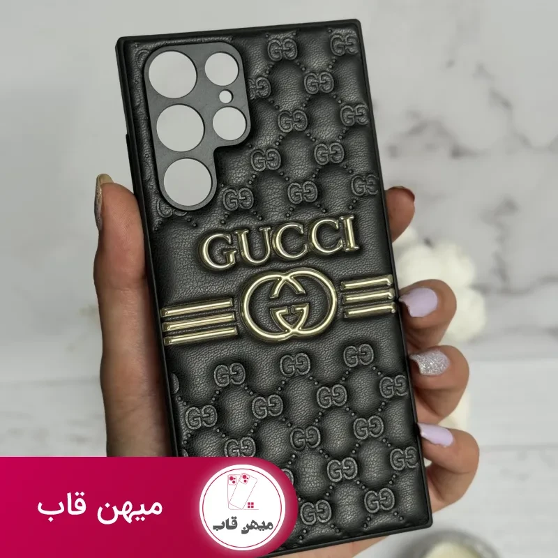 قاب موبایل سامسونگ گوچی بالشتی چرمی داغ