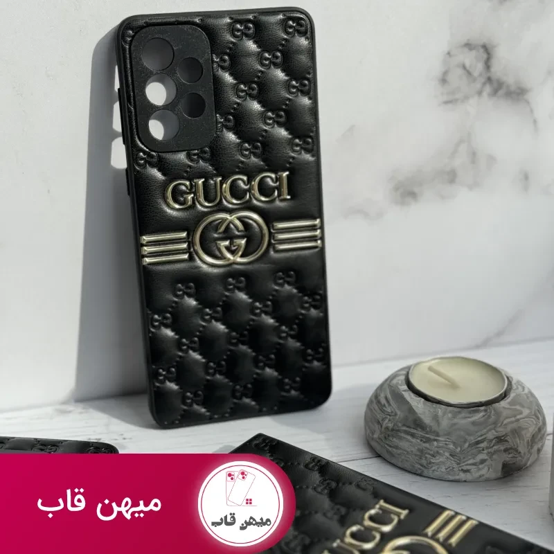 قاب موبایل سامسونگ گوچی بالشتی چرمی داغ