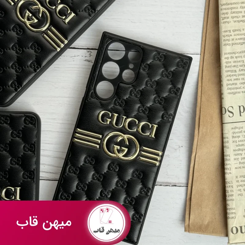 قاب موبایل سامسونگ گوچی بالشتی چرمی داغ