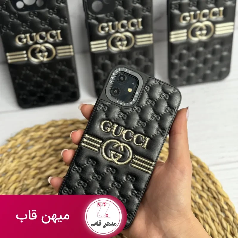 قاب موبایل سامسونگ گوچی بالشتی چرمی داغ