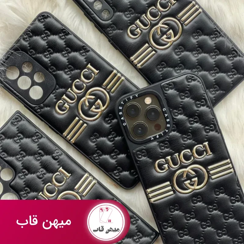 قاب موبایل سامسونگ گوچی بالشتی چرمی داغ