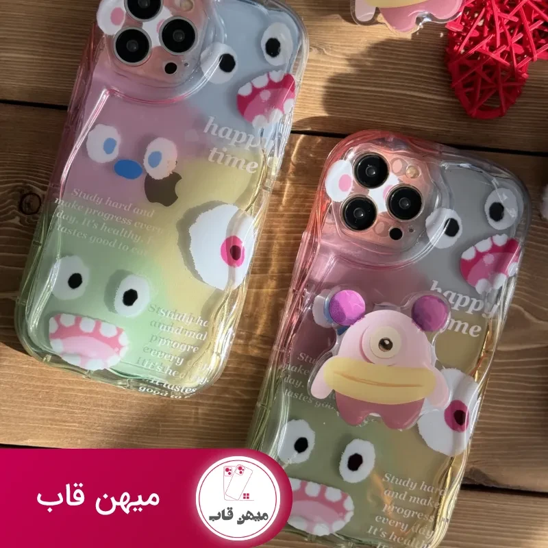 قاب موبایل آیفون هیولا پاستیلی هپی تایم + پاپسوکت