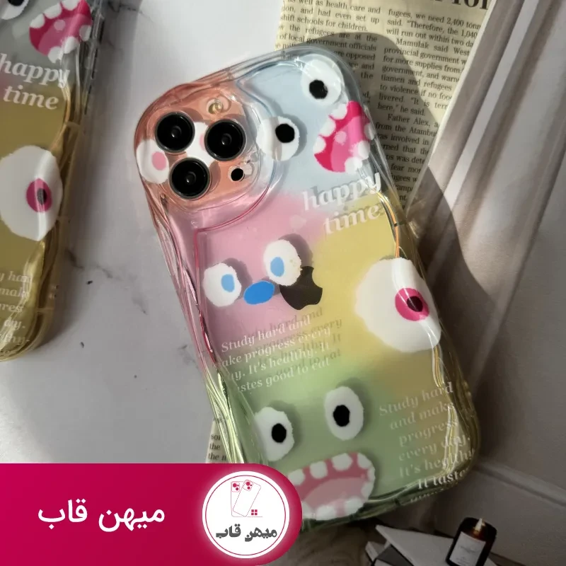 قاب موبایل آیفون هیولا پاستیلی هپی تایم + پاپسوکت